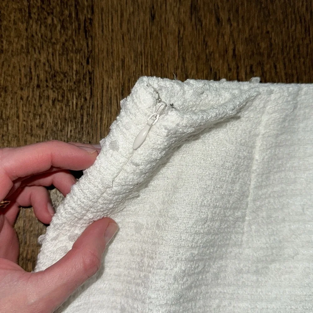 Endless Rose White Tweed Gold Button Mini Skirt - Picture 8 of 8